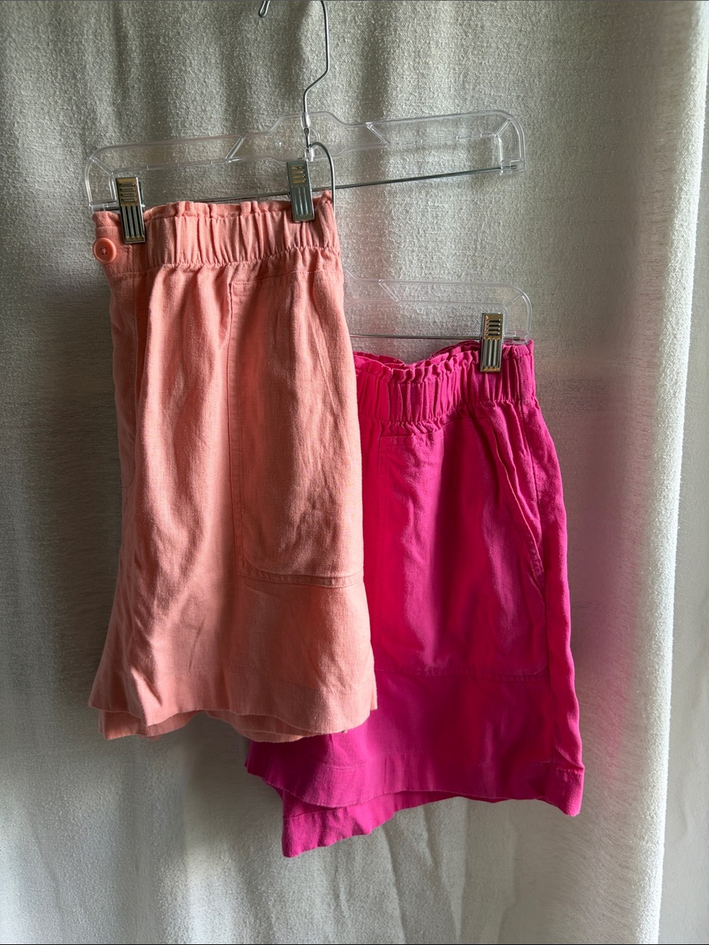 LOFT Pink and Coral Linen Women’s Elastic Waist Shorts Bundle